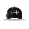 C-5 Galaxy Aircraft Flag 5-Panel Trucker Hat - BLACK/BLACK