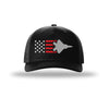 F-22 Raptor Aircraft Flag 5-Panel Trucker Hat - BLACK/BLACK