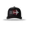 C-17 Globemaster Aircraft Flag 5-Panel Trucker Hat - BLACK/WHITE