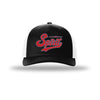 B-2 Spirit Vintage Script 5-Panel Trucker Hat - BLACK/WHITE