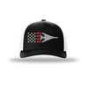 B-1 Lancer Aircraft Flag 5-Panel Trucker Hat - BLACK/WHITE