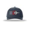F-16 Viper Aircraft Flag 5-Panel Trucker Hat - IRON GREY/IRON GREY