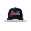 F-35 Panther Vintage Script 5-Panel Trucker Hat - NAVY/WHITE
