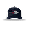 F-35 Panther Aircraft Flag 5-Panel Trucker Hat - NAVY/WHITE