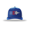 F-22 Raptor Aircraft Flag 5-Panel Trucker Hat - ROYAL/WHITE