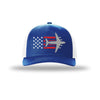 C-17 Globemaster Aircraft Flag 5-Panel Trucker Hat - ROYAL/WHITE