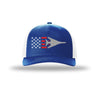 B-1 Lancer Aircraft Flag 5-Panel Trucker Hat - ROYAL/WHITE