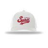 B-2 Spirit Vintage Script 5-Panel Trucker Hat - SILVER/WHITE