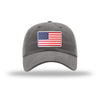 American Flag PVC Patch Unstructured Dad Hat - Grey