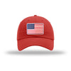 American Flag PVC Patch Structured Hat - Red