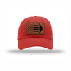 B-2 Aircraft Flag Leatherette Patch Dad Hat - RED