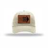 B-2 Aircraft Flag Leatherette Patch Dad Hat - STONE