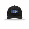 F-22 Aircraft Flag Royal & Silver Patch Camo Structured Trucker - BLACK CAMO/BLACK