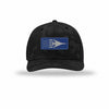 B-1 Aircraft Flag Royal & Silver Patch Camo Structured Trucker - BLACK CAMO/BLACK