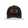 F-18 Aircraft Flag Leatherette Patch Camo Structured Trucker - BLACK CAMO/BLACK