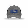 F-35 Aircraft Flag Royal & Silver Patch Camo Structured Trucker - GREY CAMO/BLACK