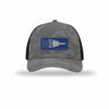 SR-71 Aircraft Flag Royal & Silver Patch Camo Structured Trucker - GREY CAMO/BLACK