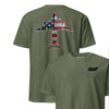 C-5 "Galaxy" Rivet Flag Front & Back T-Shirt - OD Green