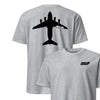 C-17 "Globemaster" Stealth Silhouette Front & Back T-Shirt - Heather Gray