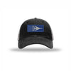 B-1 Aircraft Flag Royal & Silver Patch Soft Mesh Trucker - BLACK/CHARCOAL