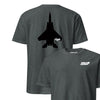 F-15 "Eagle" Stealth Silhouette Front & Back T-Shirt - Charcoal Heather