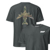 E-4B "Nightwatch" OCP Camo Silhouette Front & Back T-Shirt - Charcoal Heather