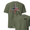 E-3 "Sentry" Rivet Flag Front & Back T-Shirt - OD Green