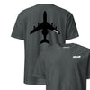 E-3 "Sentry" Stealth Silhouette Front & Back T-Shirt - Charcoal Heather