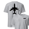 E-3 "Sentry" Stealth Silhouette Front & Back T-Shirt - Heather Gray