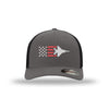 F-15 Eagle Old Glory Flexfit Trucker Hat - Charcoal/Black