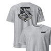 F-16 Viper Subdued Shield Front & Back T-Shirt - Heather Gray