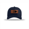 F-35 Aircraft Flag Leatherette Patch Structured Hat - NAVY