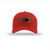 F-35 Aircraft Flag Leatherette Patch Structured Hat - RED