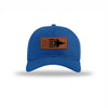 F-35 Aircraft Flag Leatherette Patch Structured Hat - ROYAL