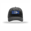 F-35 Aircraft Flag Royal & Silver Patch Dad Hat - BLACK