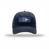 F-35 Aircraft Flag Royal & Silver Patch Dad Hat - NAVY