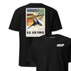 Go Higher Farther Faster Air Corps Recruiting Poster T-Shirt - Black