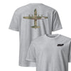 C-130 "Herc" OCP Camo Silhouette Front & Back T-Shirt - Heather Gray