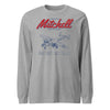 B-25j Mitchell Blueprint Long Sleeve T-Shirt - Heather Grey