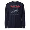 F-100d Super Sabre Blueprint Long Sleeve T-Shirt - Navy