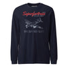 B-29 Superfortress Blueprint Long Sleeve T-Shirt - Navy