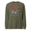 B-25j Mitchell Blueprint Long Sleeve T-Shirt - OD Green