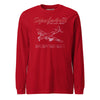 B-29 Superfortress Blueprint Long Sleeve T-Shirt - Red