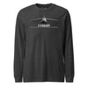 C-5 Galaxy Airframe Specs Long Sleeve T-Shirt - Charcoal Heather