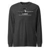 E-3 Sentry Airframe Specs Long Sleeve T-Shirt - Charcoal Heather