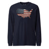 We the People Wooden Flag Long Sleeve T-Shirt - NAVY