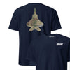F-22 "Raptor" OCP Camo Silhouette Front & Back T-Shirt - Navy