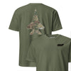 F-15 "Eagle" OCP Camo Silhouette Front & Back T-Shirt - OD Green
