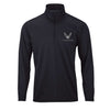 USAF Insignia Blackout Tagline Performance Quarter Zip - Black