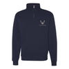 USAF Insignia Blackout Tagline Quarter Zip Sweatshirt - Navy